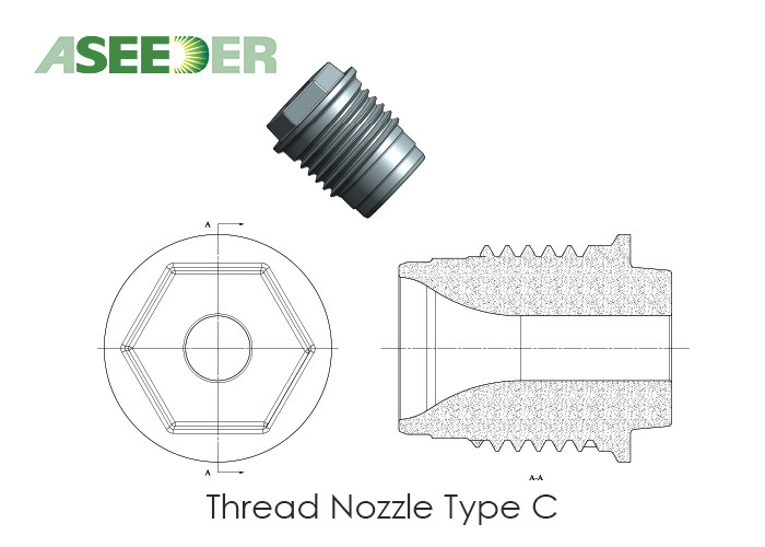 Three Groove Type Tungsten Carbide Nozzle , Wet Blasting Nozzle Long Lifetime