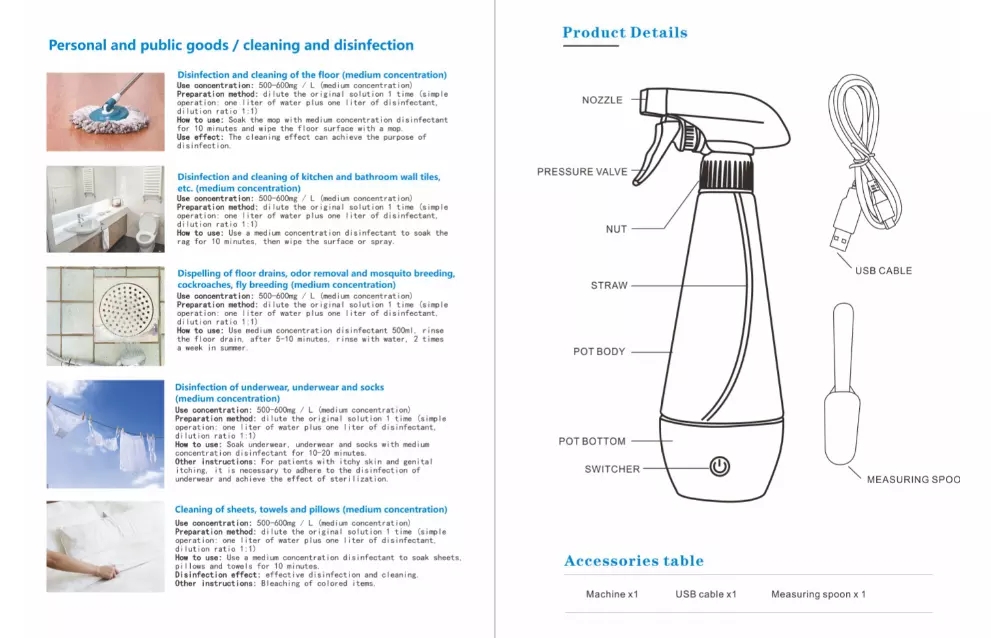 Portable 300ML Hand Mist Sprayer USB Electric For Garden 0.32kg