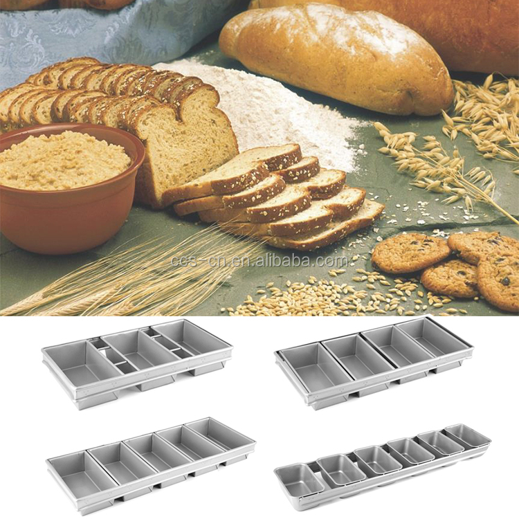 RK Bakeware China 3 Straps Nonstick Pullman Bread Pan Sandwich Box Toast Box Glazed For Wholesale Bakeries