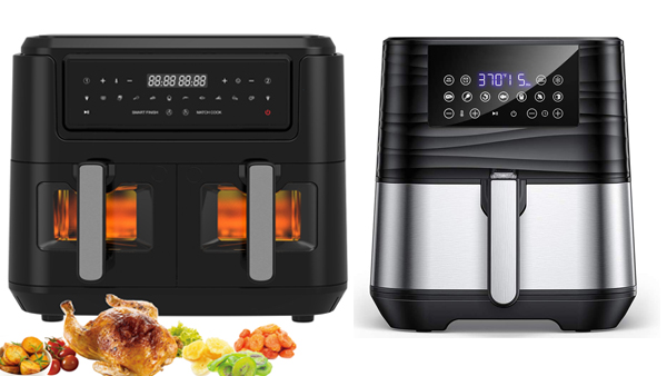 9L 2000W Smart Air Fryer Digital Double Basket With Visible Window
