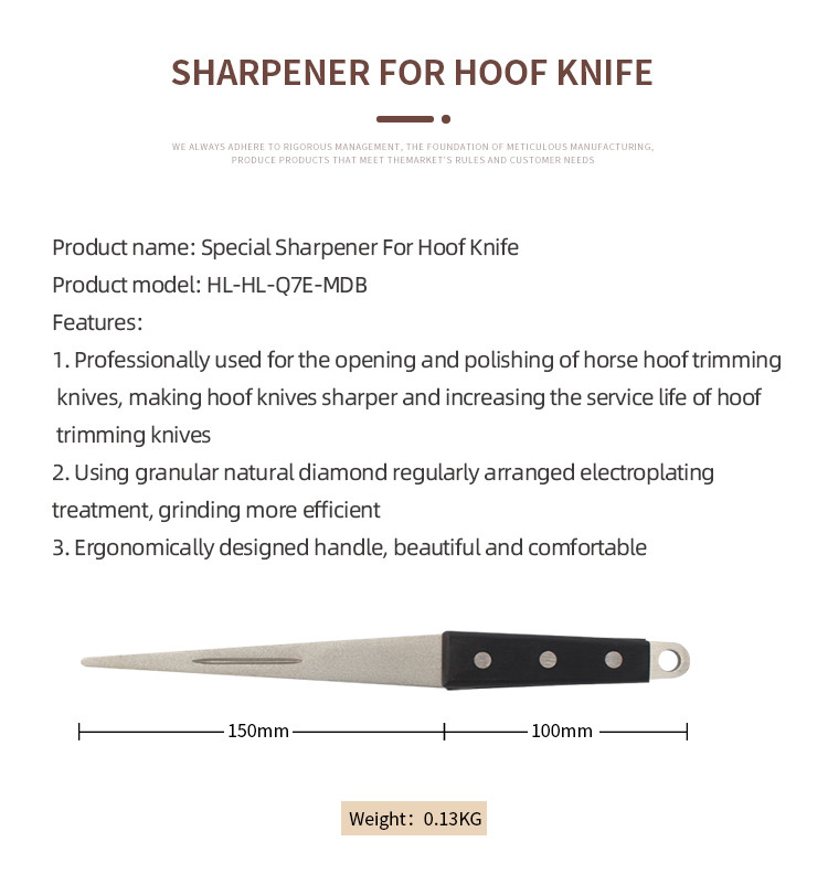 Hoof Knife Sharpener Steel Farrier Tool Honing Rod Sharpening Rod Ergonomic Handle Efficient Honing