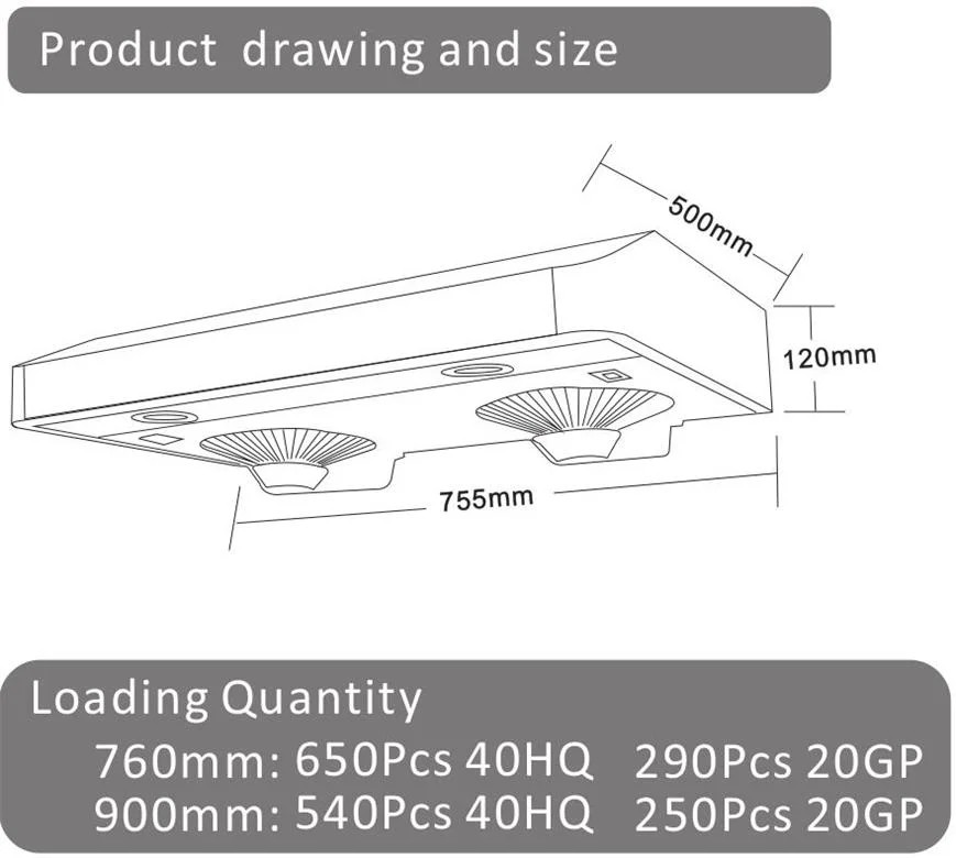 Stainless Steel Slim Kitchen Cabinet Range Hood For Low Ceiling