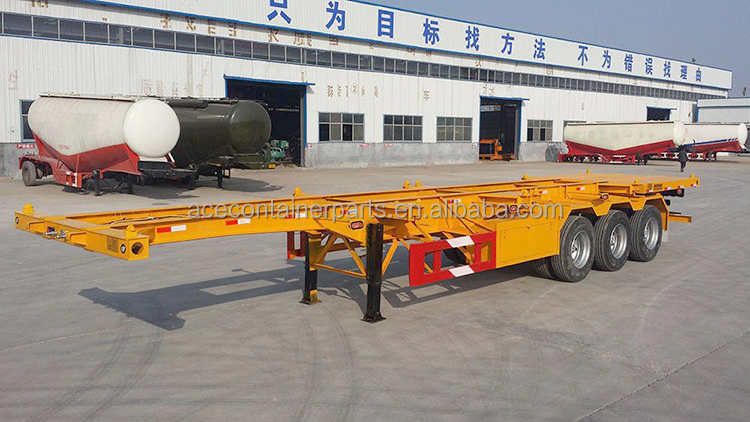 Customized Container Chassis 2 Axle Skeleton Semi Trailer for 20ft Shipping Container Transportation