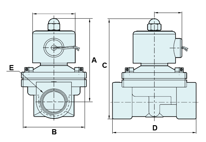2S500-50 SUW-50 2/2 Way NC 2'' Flow Control SS304 Solenoid Valve