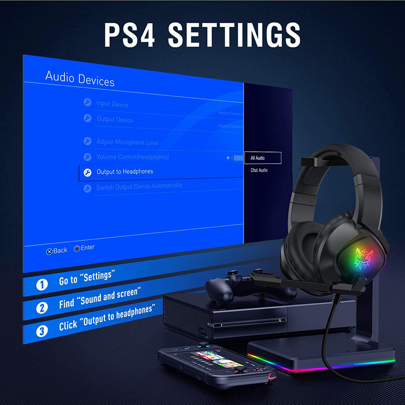 Audifonos Para PC Dynamic Gaming Headset With RGB And Noise Cancelling Stereo Headphones