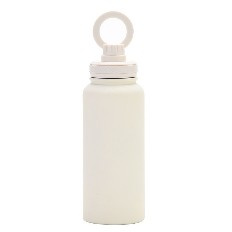 2024 New Magnetic Insulation Cup Mobile Phone Holder Water Cup Large Capacity 1L Large Mouth Stainless Steel Sports Wate