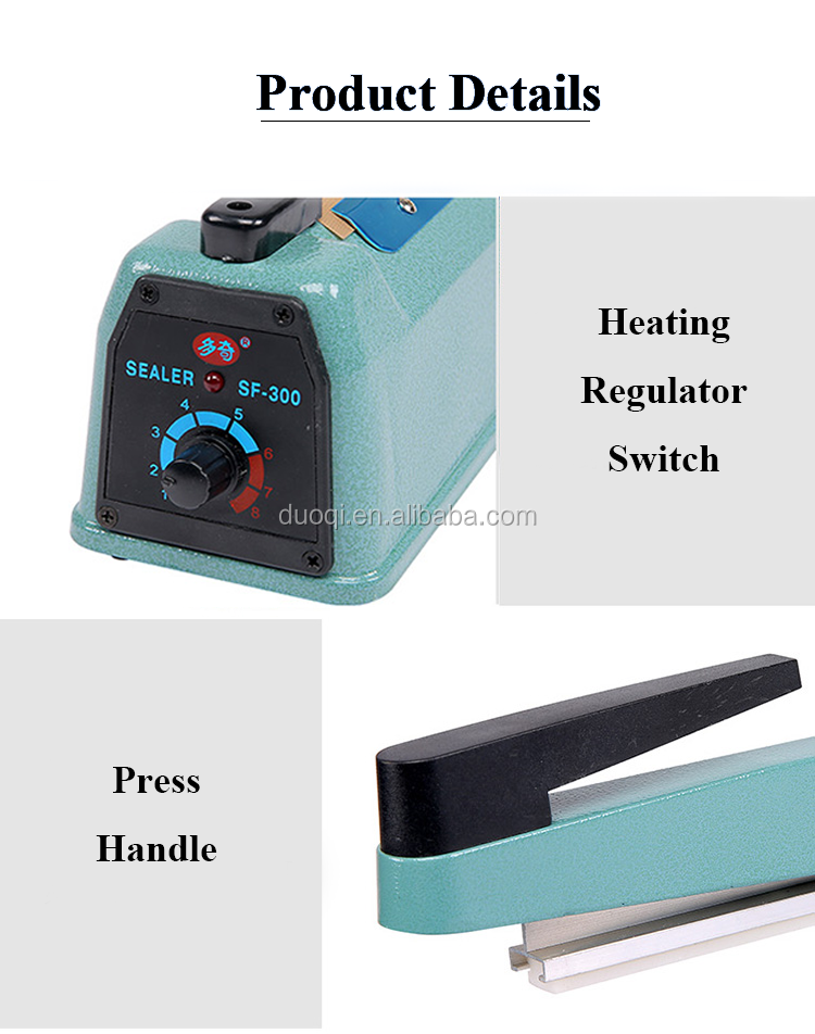 32 CM Semi-automatic DUOQI SF-200I Iron Portable Hand Held Impulse Heat Handy Sealer