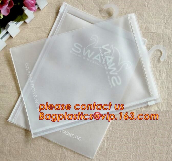 Frosted Zip lockk bag EVA PVC hanger bag for clothes, EVA frost drawstring bag, Frosted Plastic EVA Garment Packing Bag zi