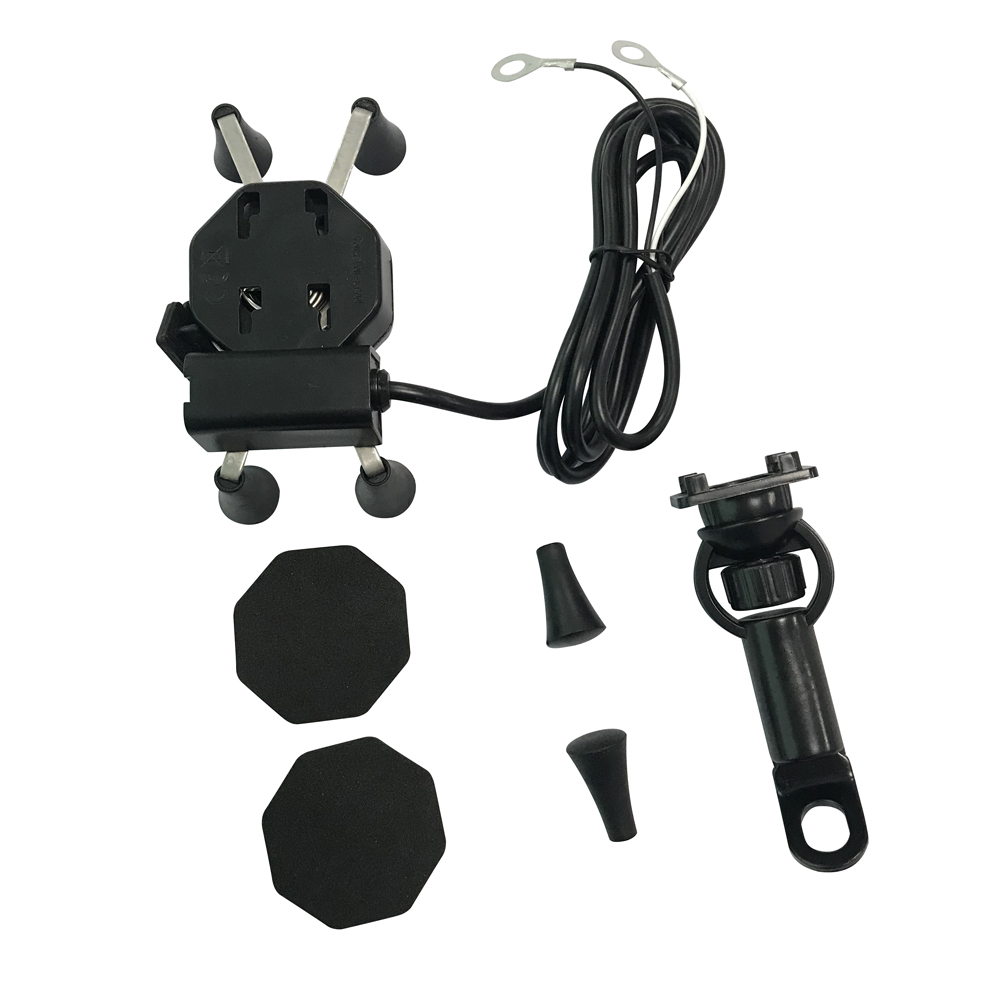 ABS Motorcycle Mirror Mount Phone Holder , 9V-24V Mobile Mount For Motorcycle