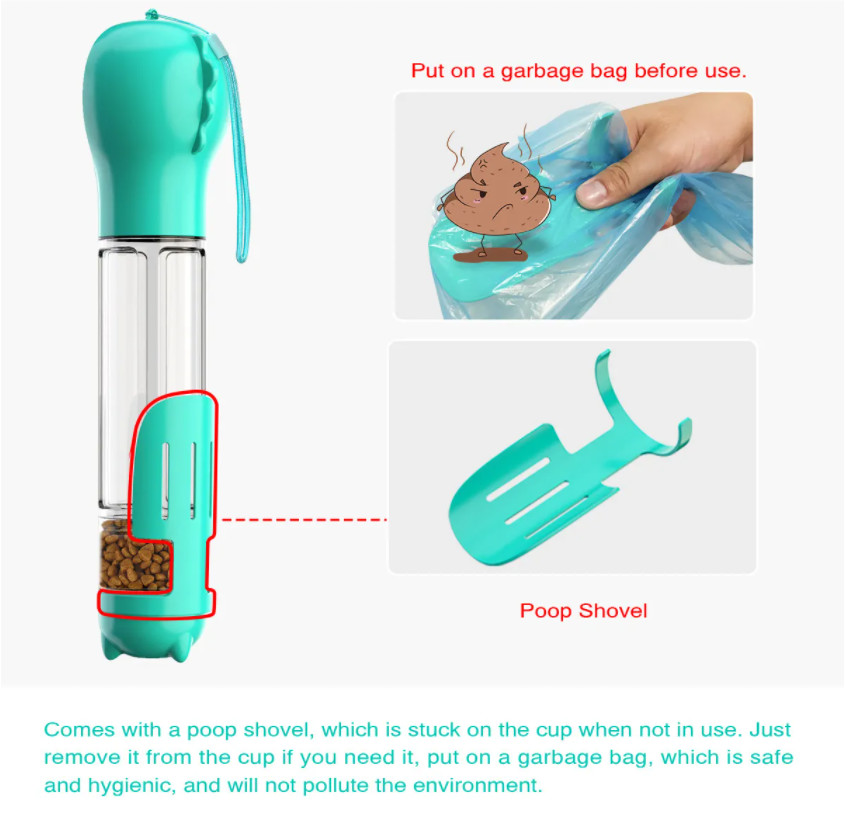 Multifunctional Portable Dog Water Bottle Leakproof Retractable Lightweight Pet Water Dispenser Bottle