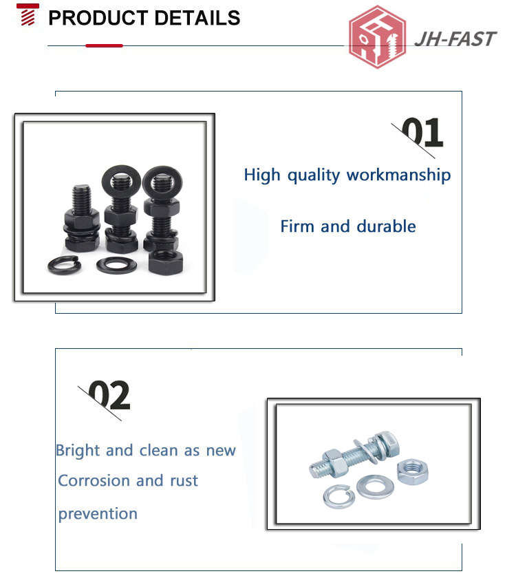 Plain Finish GB Standard Stainless Steel Hex Bolts and Nuts 304 316 for Manufacturing