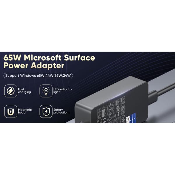 High Quality 65W Surface Pro Charger for Microsoft Surface Pro 9 8 7+,7 6 5 4 3 X Windows Surface Laptop5,4,3,2,1 44W 36W Laptop