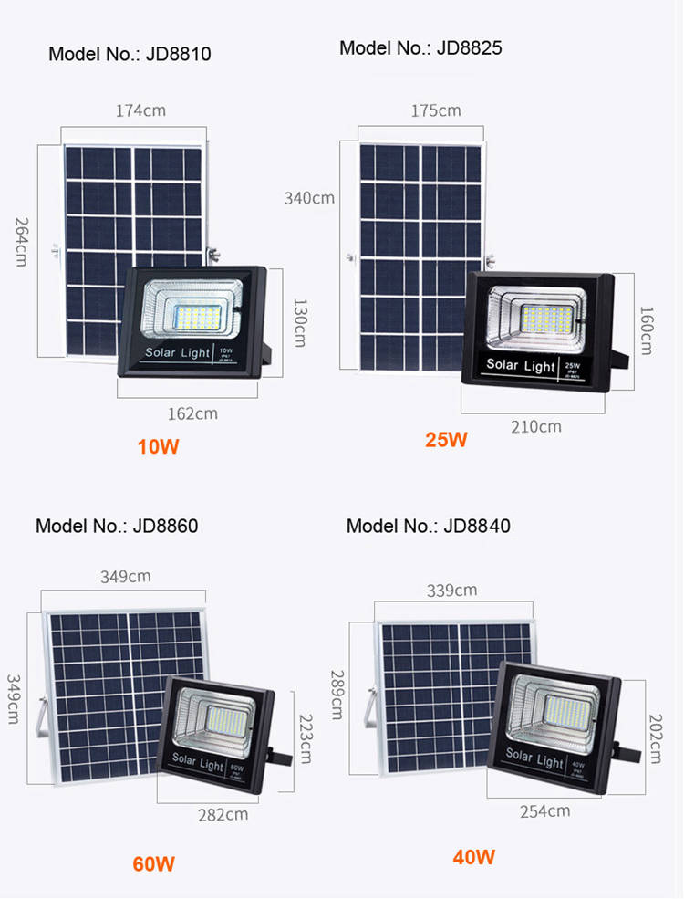 Outdoor Solar Powered LED Flood Light High Brightness 40W 60W 100W 200Watt