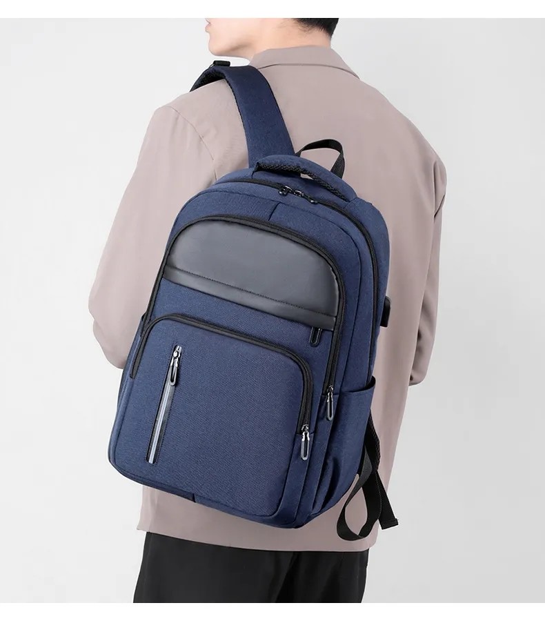 15.6'' 16" Travel USB Computer Custom Made Waterproof Washable Men Backpack With USB Charging Port