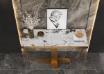 Sophisticated Gold Marble Top Console Table 760mm Height Contemporary