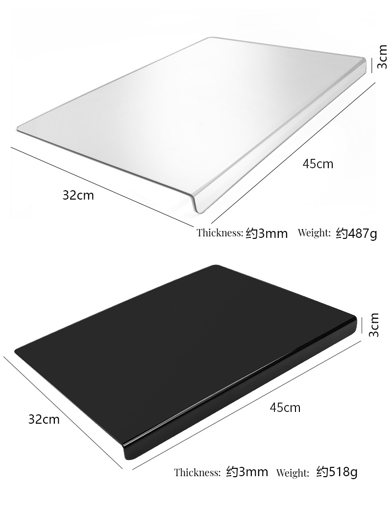 Durable Kitchen Tools Custom Logo Acrylic Chopping Block for Safe and Flexible Cutting
