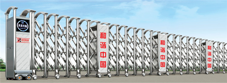 100V Automatic Retractable Gate Iron Simple House Grill Barrier Electric Door Remote Control