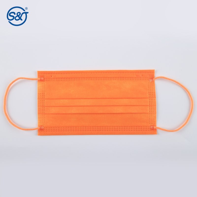 4 Layers Disposable Face Masks Orange Doctors Mouth Mask TYPE IIR/ASTM F2100 LEVEL 3