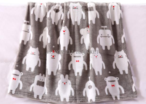 Korean Style Children Soft Throw Blanket Flannel Blanket Rotary Printing Rabbit