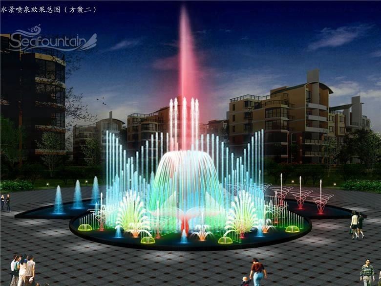 Interactive Lantern Water Programmable Fountain Stainless Steel