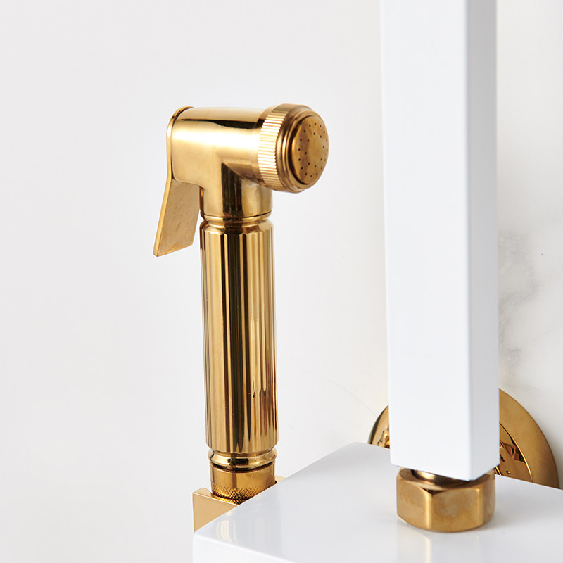 Cold Hot Water Rainfall Sanitary Ware Shower Bathroom Faucets Set