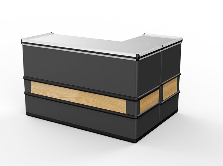 Powder Coating Supermarket Retail Checkout System With Cold Rolled Steel Construction