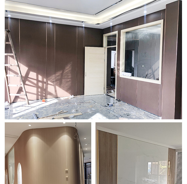 Waterproof Fabric Bamboo Charcoal Wood Veneer Wall Panels Mould Proof