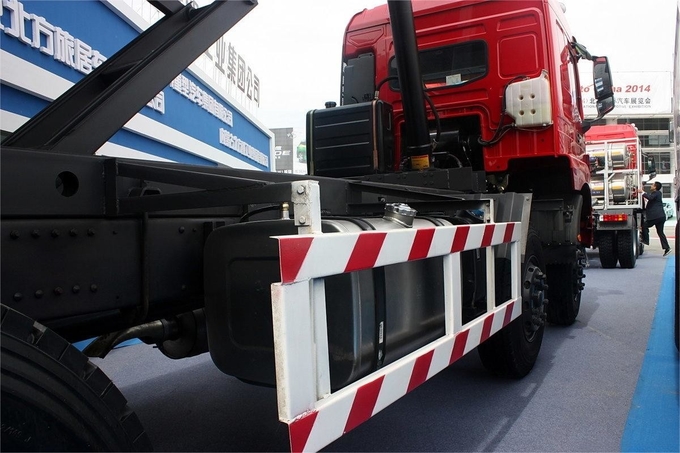 Heavy Dump Truck 340 Hp 8X4 7.2m Red Body Top Mounted Air Conditioner Beiben Brand