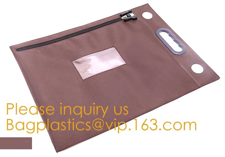 Zippered Money Pouch Bank Bag Security Deposit Bags Assorted Color Tool Bag Bank Bags Sealing Cargo Lock Mail Bag Securi