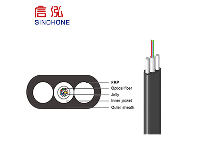 FTTH 1 Km Fiber Optic Cable , Fiber Optic Network Cable High Durability
