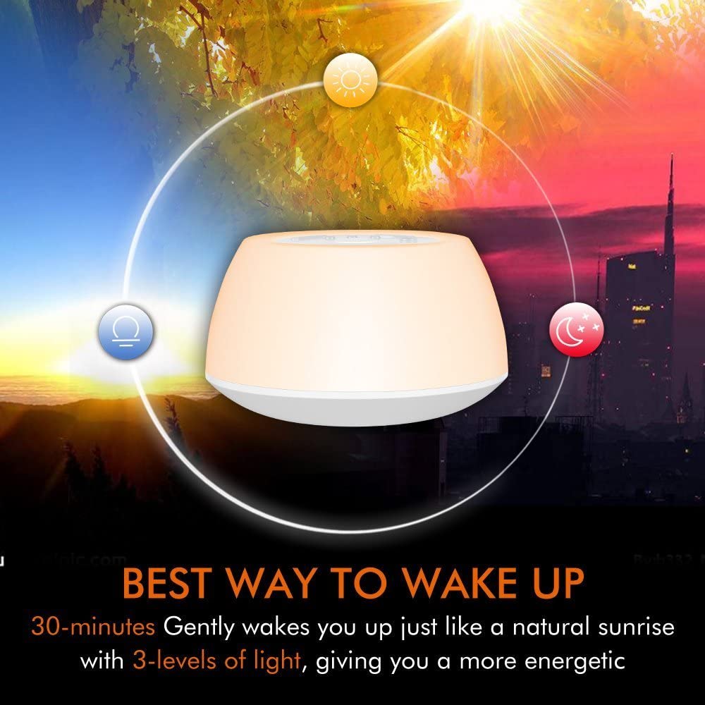 3 Levels Brightness Multicolor 3W Wake Up Alarm Clock Light Touch Sensor