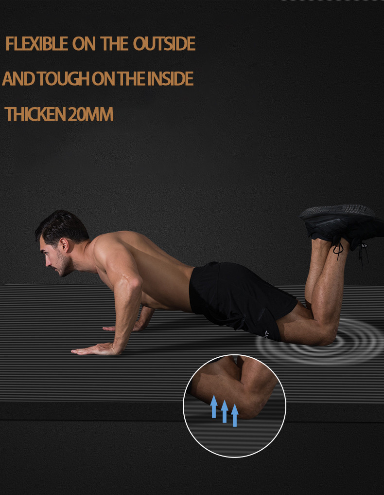 20MM Thick Home Fitness Exercise NBR Non Slip Yoga Mat For Pilates Gymnastics