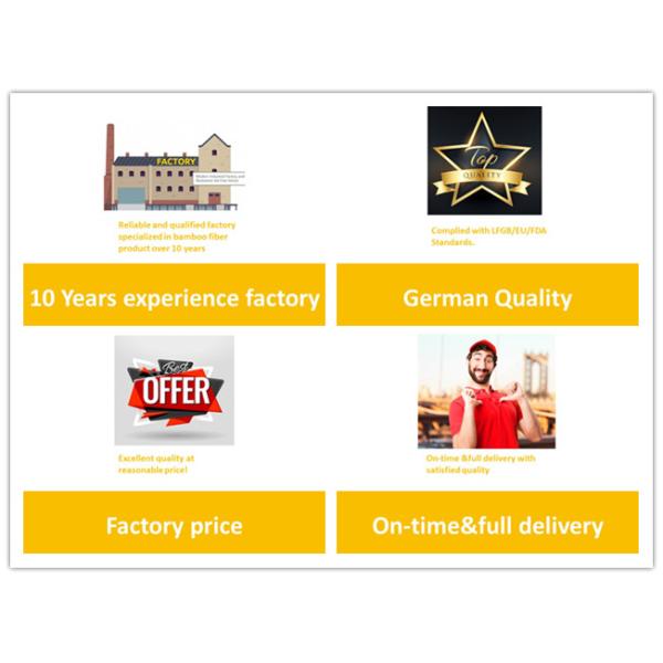 Food Grade Safe Bamboo Tableware Set Contrast Blue And Green Color Smooth Surface