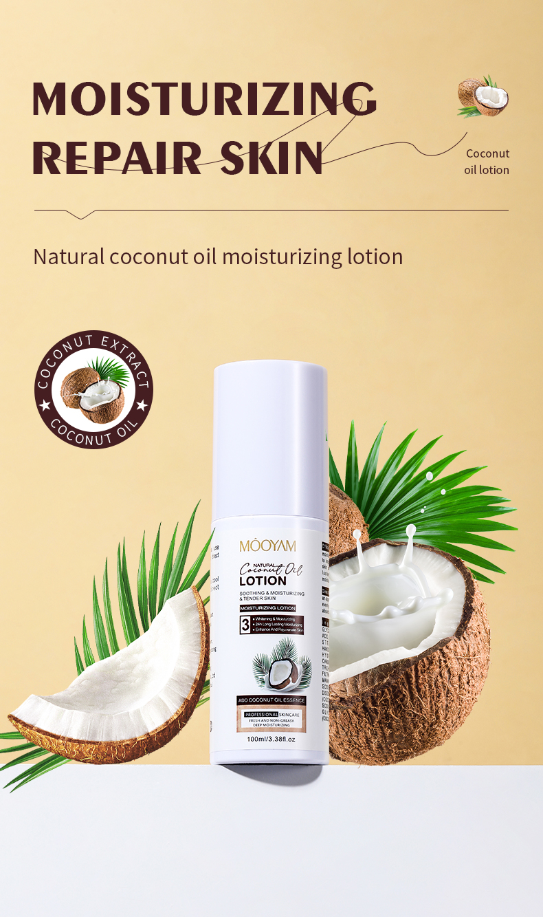 Coconut Oil Facial Lotion Hydrating Moisturizing Fully Locks In Moisture For Skin Private Label OEM 100ml MOOYAM Face Lotion