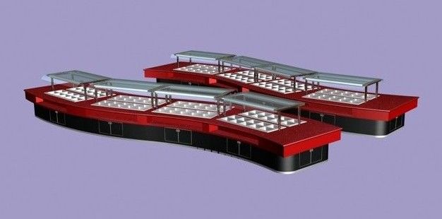 Seamless Restaurant Hot Buffet Counter With LED Light , Plastic Aluminum Sheet