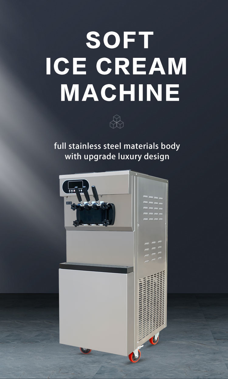 36l Tabletop Commercial Soft Serve Ice Cream Machine 3 Flavor Ice Cream Cone Maker