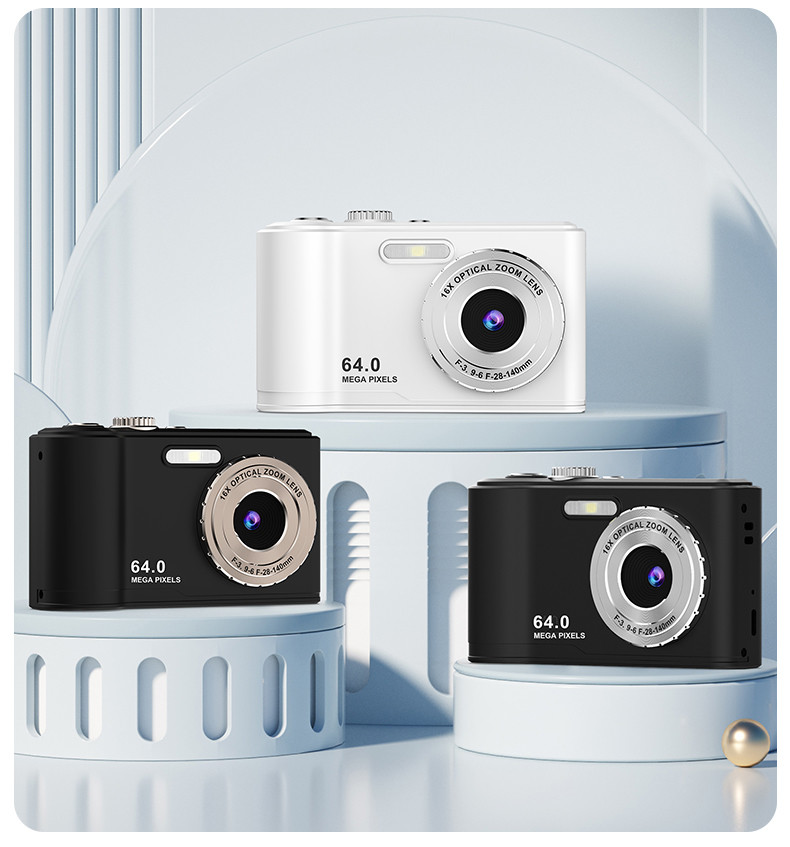 Autofocus Digital Camera 44MP FHD 4K 16X Digital Zoom Compact Point Shoot Camera with 64GB SD Card Expandable to 128GB