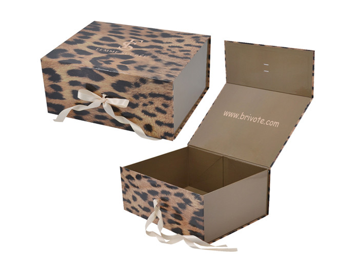 Cardboard CMYK 128gsm Magnetic Packaging Shoe Box FSC For Wine