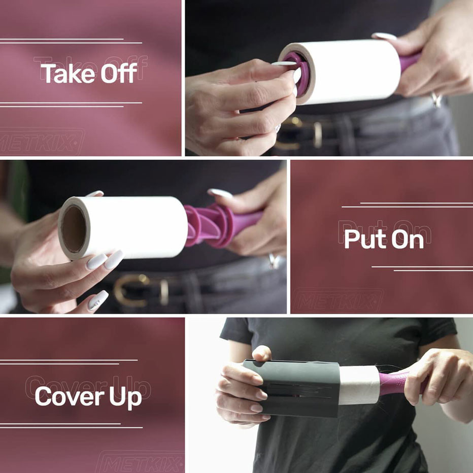 Plastic Reusable Fur Lint Hair Remover Roller For Clothes 400 Sheets