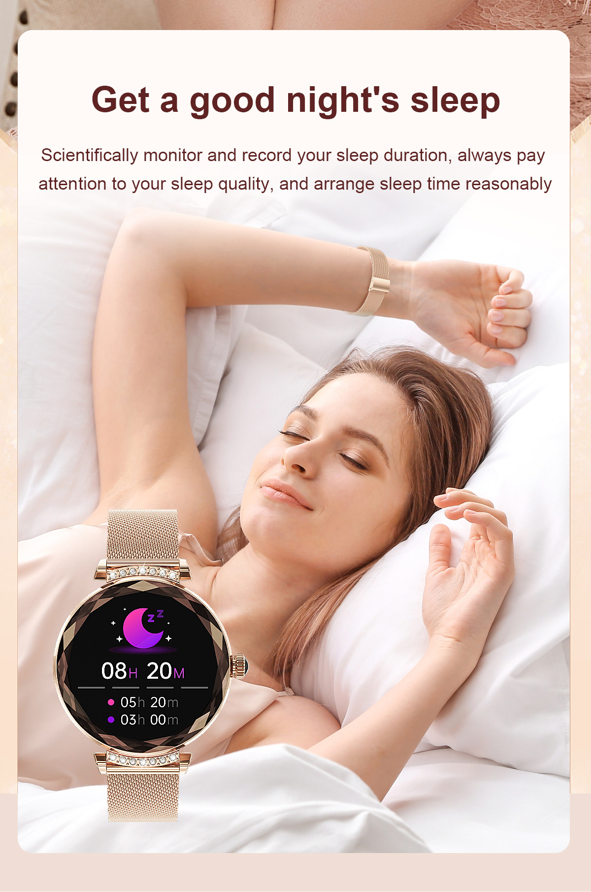 1.19" Women Amoled Display Smartwatch Bluetooth Calling For Android IOS Phones