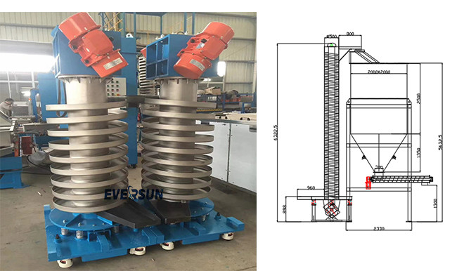 Closed Plastic Granule Cooling Vertical Spiral Vibration Elevator Conveyor