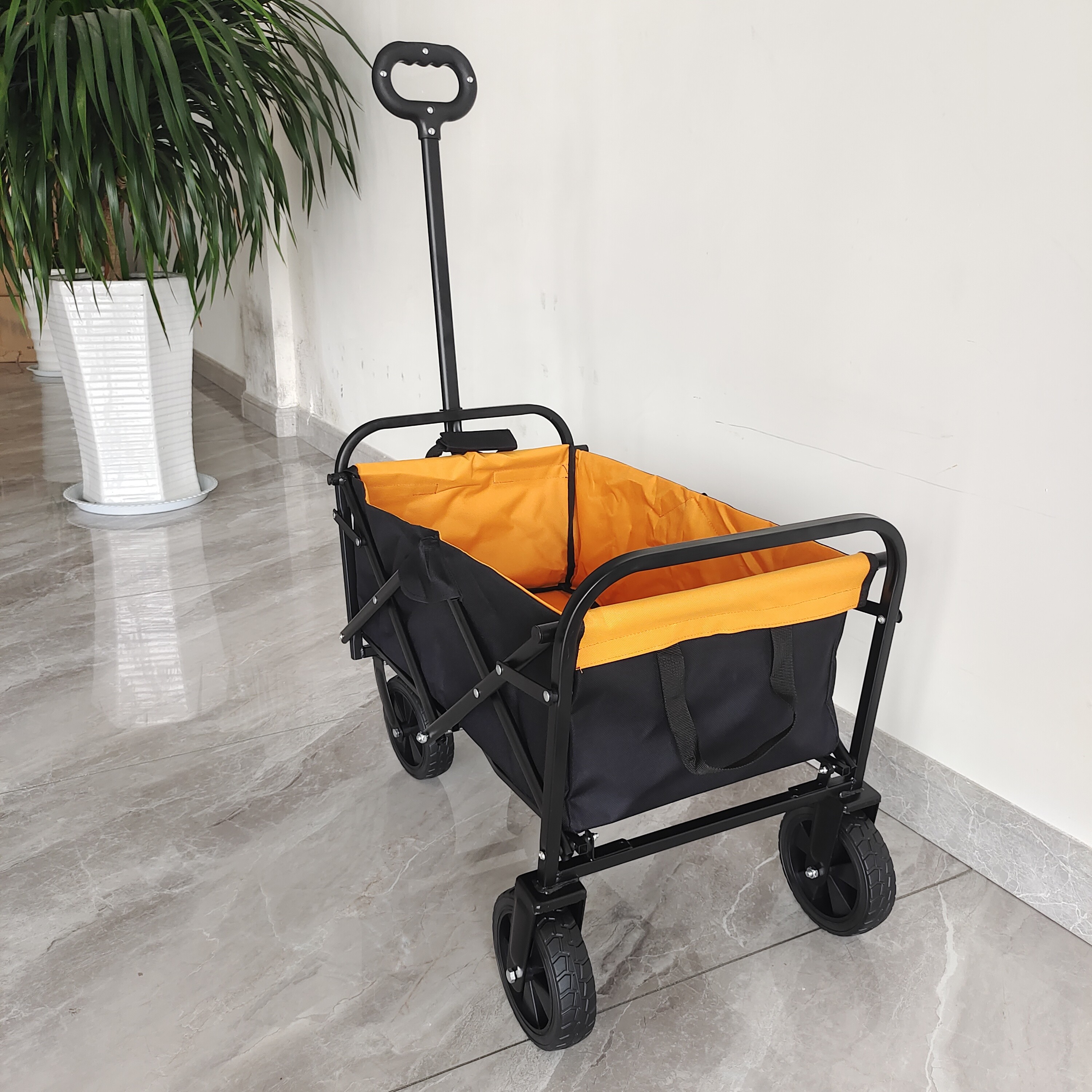 Mini Collapsible Shopping Cart With 6 Inch Wheels For Outdoor Folding Camping Cart