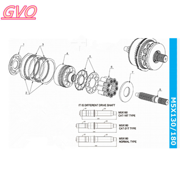 M5X180 Swing Motor Accessories M5X180 M5X Series Kawasaki Hydraulic Parts