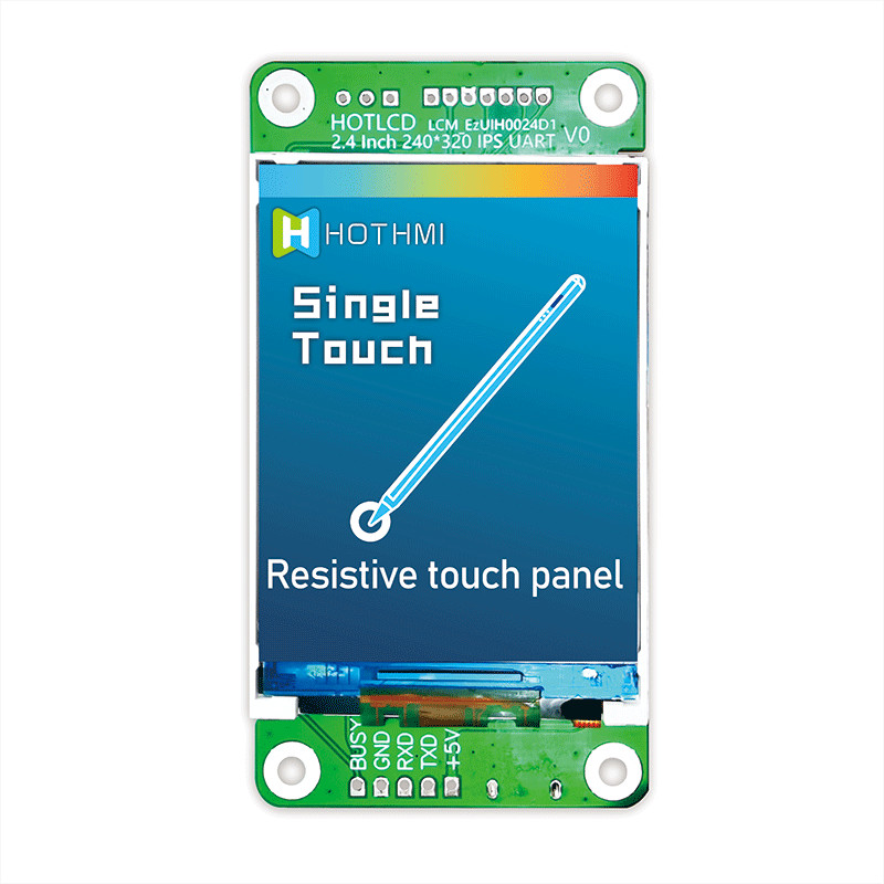 White LED 2.4 Inch 240x320 UART TFT Display With Resistive Touch