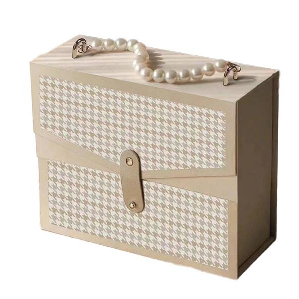 Recycled Houndstooth Festival Gift Boxes Double Door Pearl For Valentine's Day