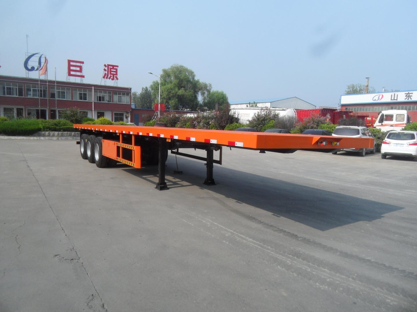20ft 40ft Container Transport Flat Bed Trailer 3 Axle Flatbed Semi Trailer Moving Shipping