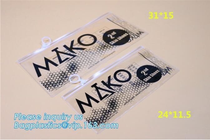 Swimwear toiletry PVC Vinyl Bag With Slider k, Slider zipper Clear pvc bag for package Vinyl, snap button PVC EVA
