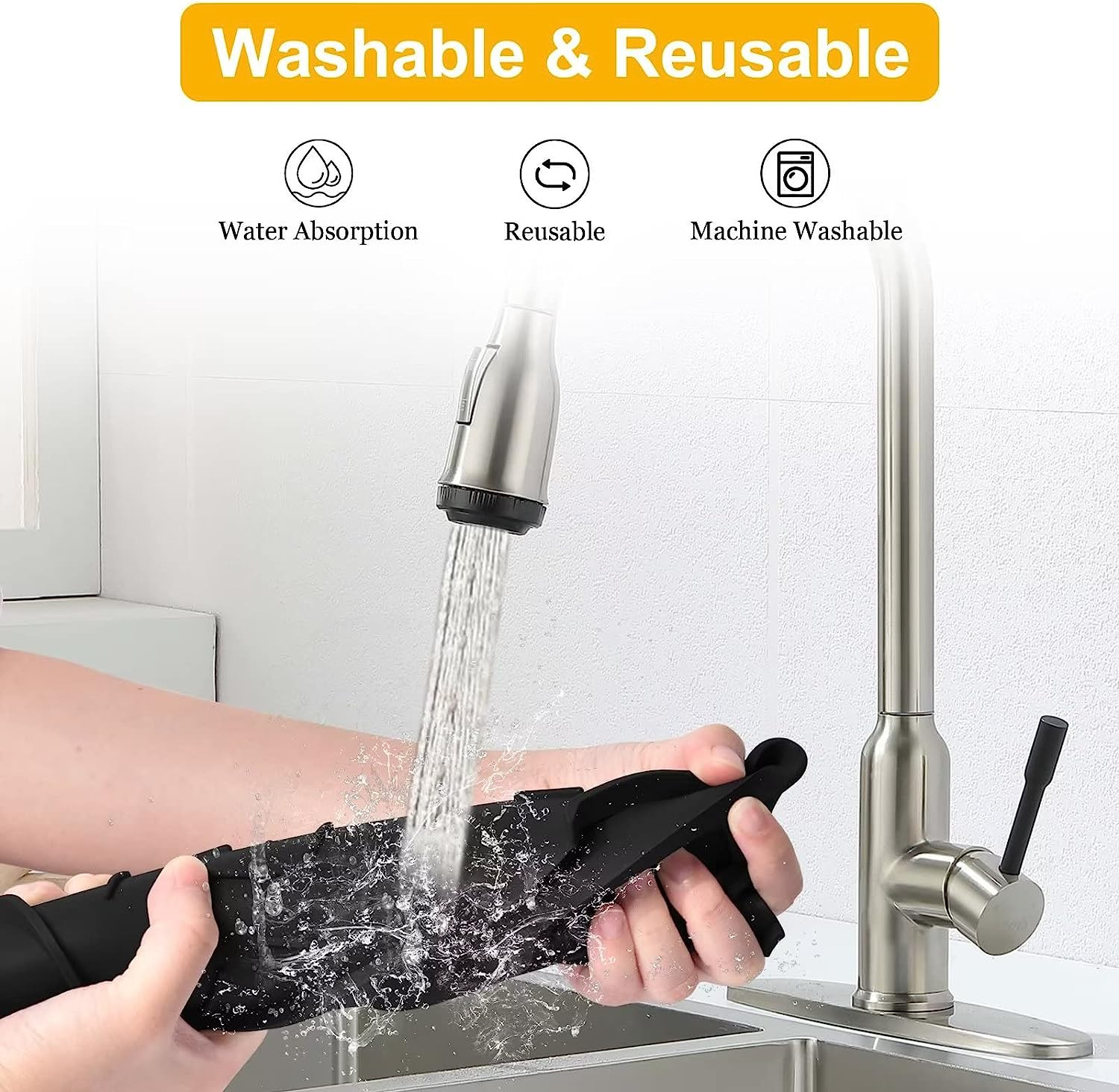 Durable Waterproof Silicone Kitchen Product Sink Splash Guard For Home