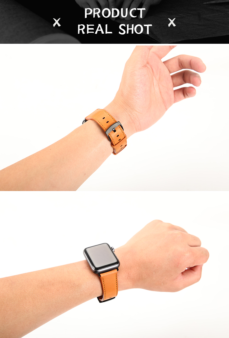 Genuine Leather Smart Watch Straps For iWatch 38mm 40mm 42mm 44mm 45mm 100%