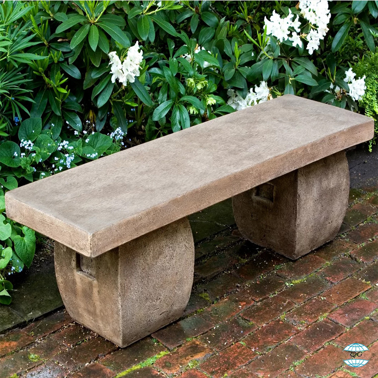 Grey Concrete Rectangle Patio Table Set Outdoor GRC Concrete Table Bench